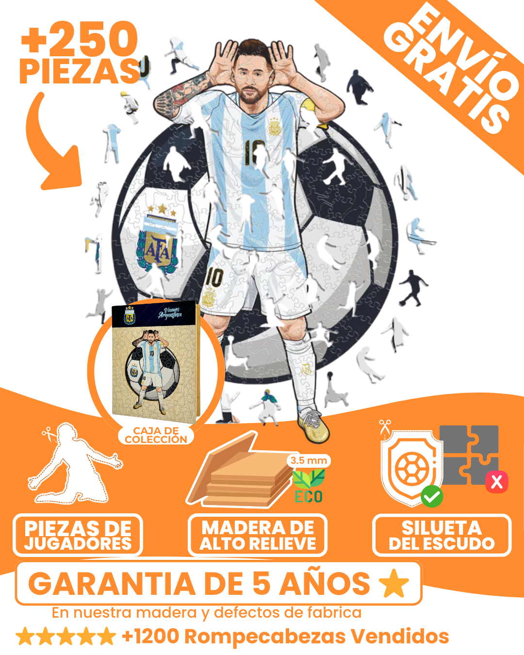 ROMPECABEZAS PREMIUM MESSI - 250 PIEZAS